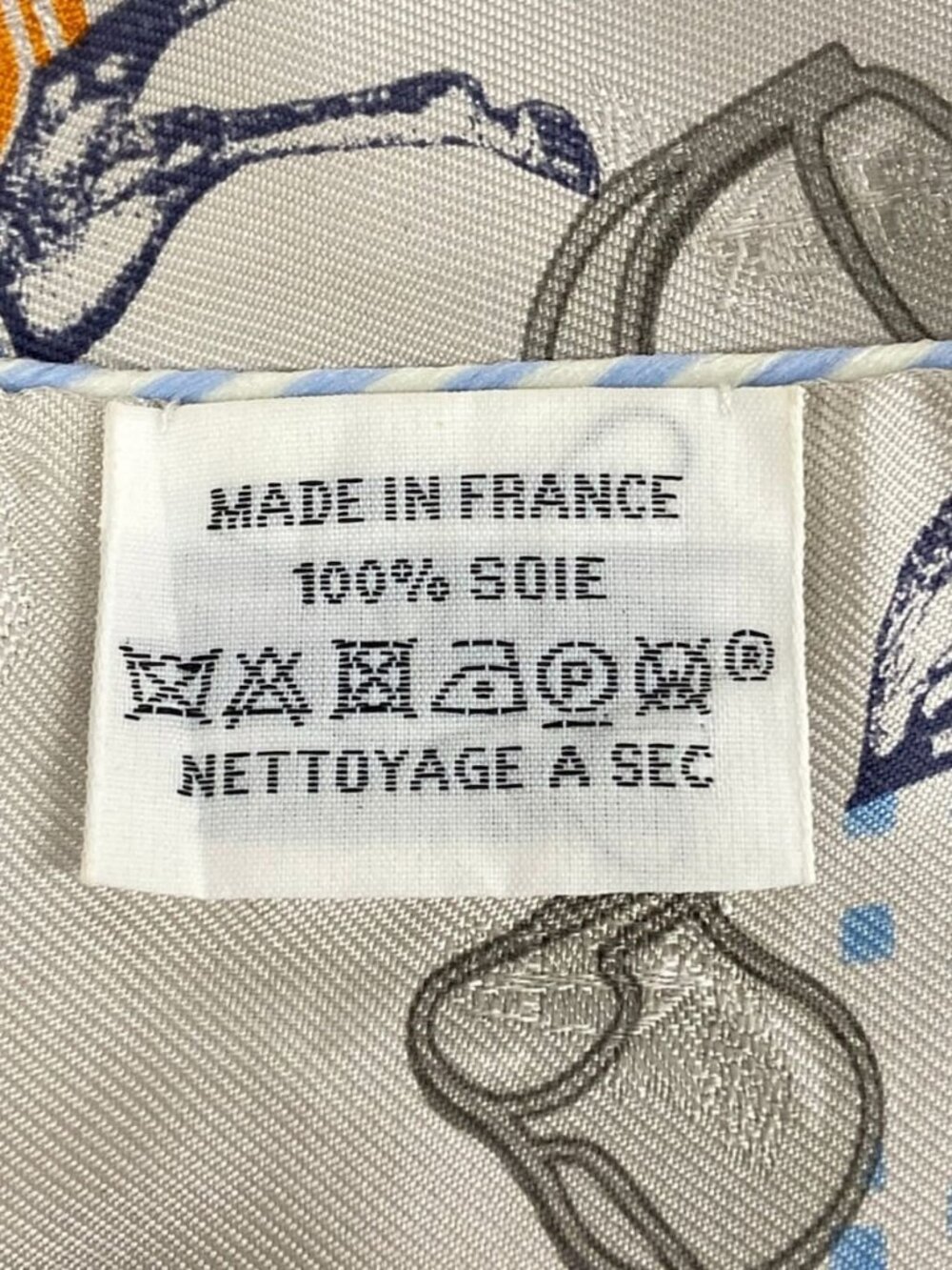 HERMES Twilly - Light gray Light Blue Orange Scarf - Picture 8 of 10